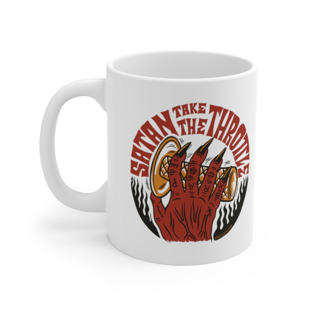 Satan Take the Throttle - White Mug 11oz