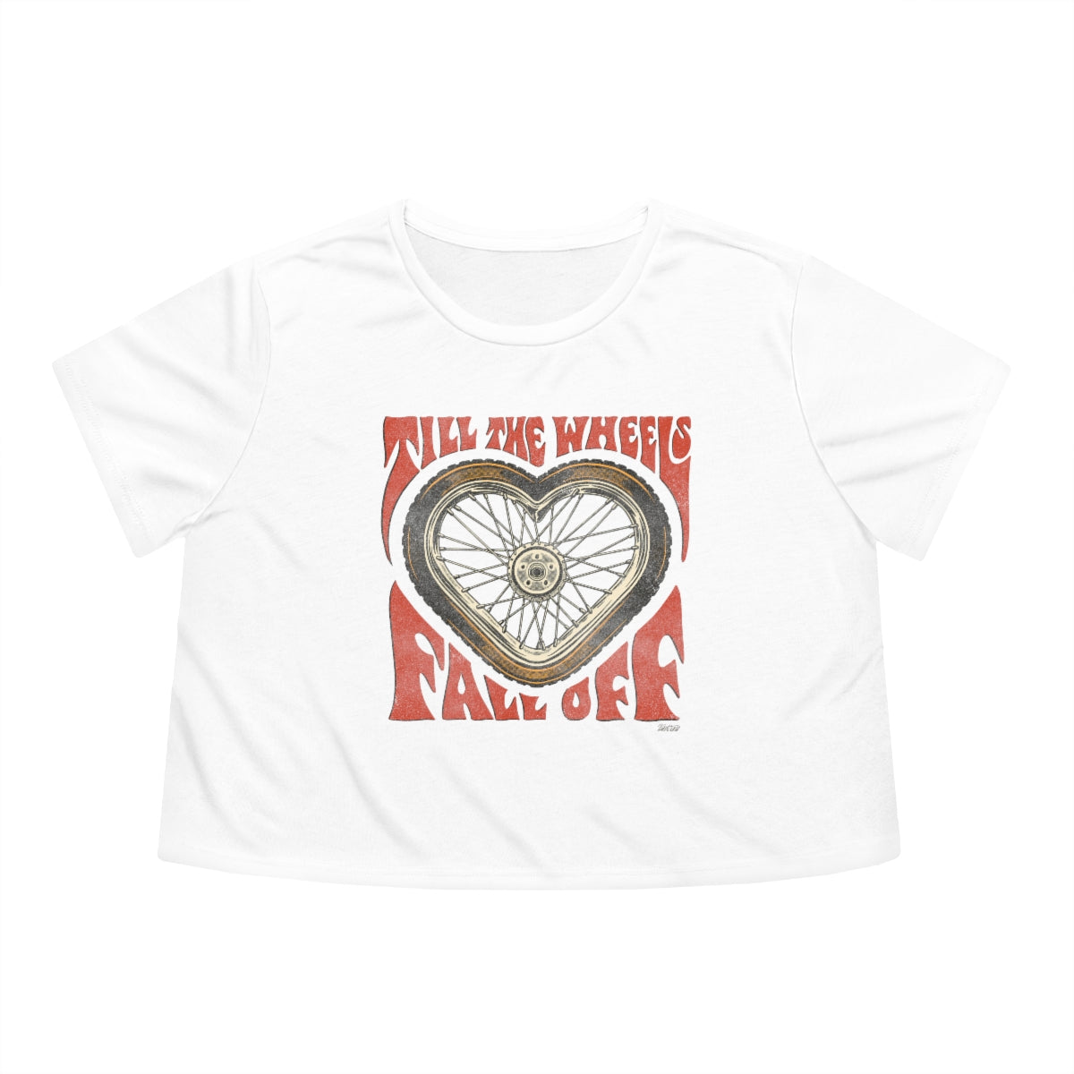 Till The Wheels Fall Off - Women's Flowy Cropped Tee