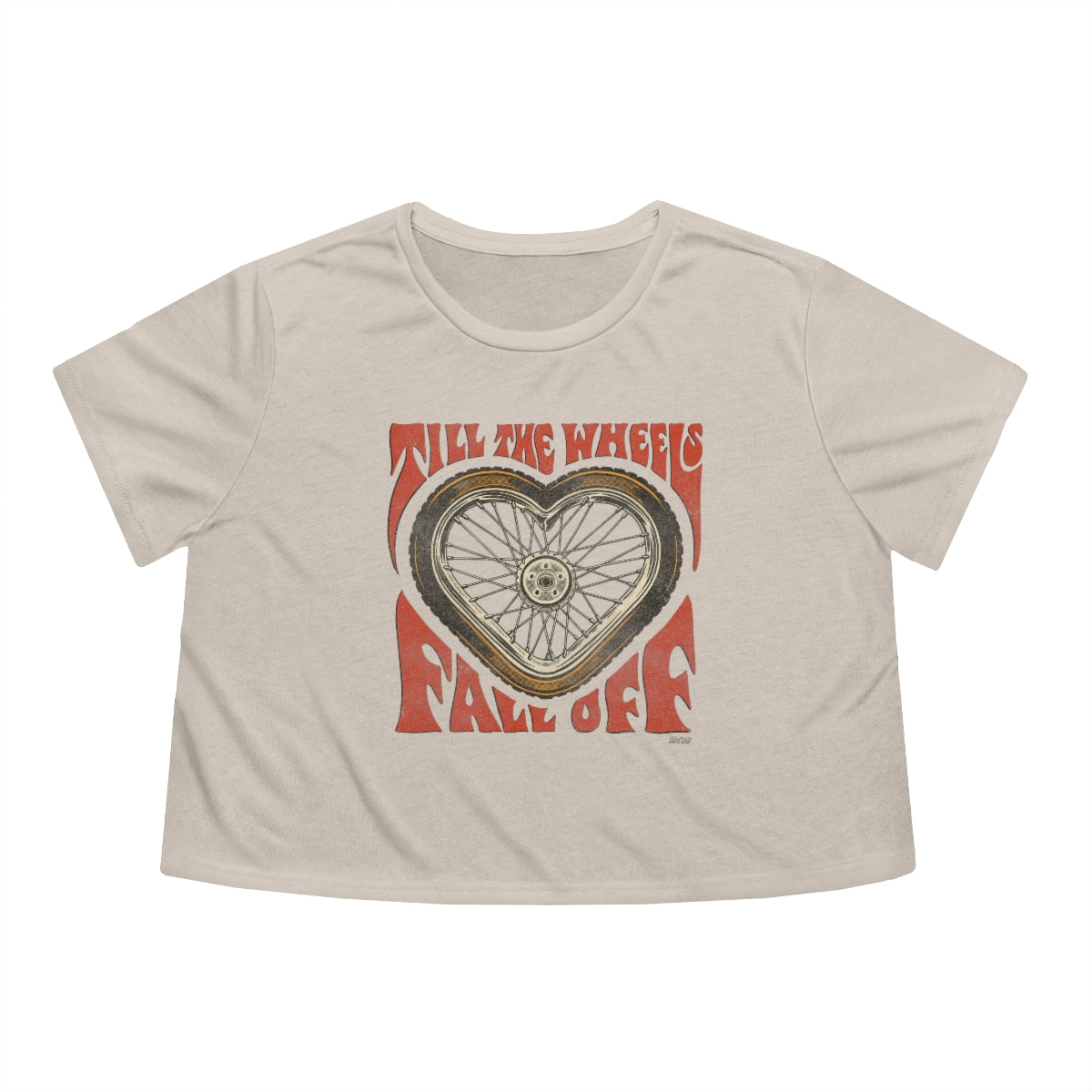 Till The Wheels Fall Off - Women's Flowy Cropped Tee